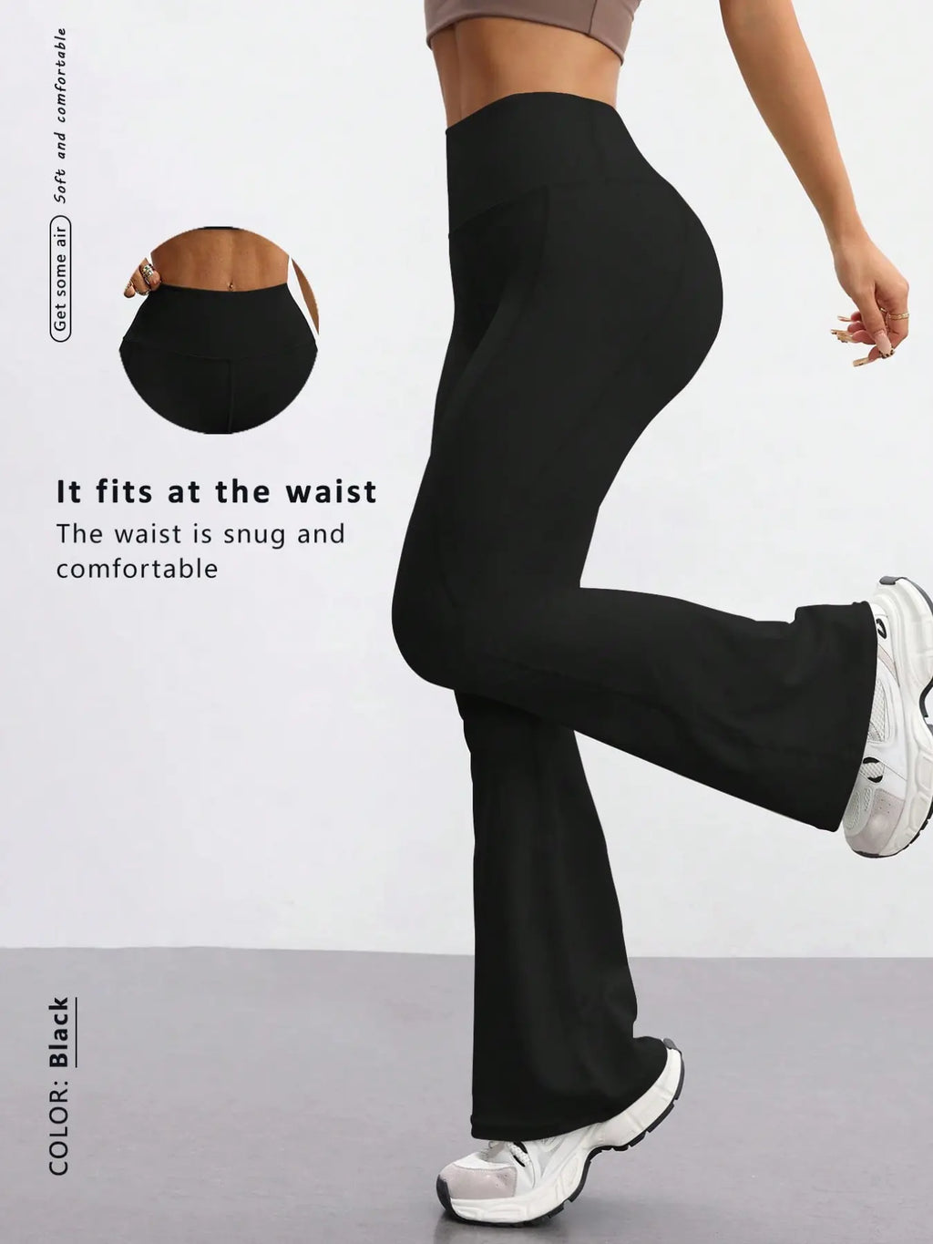 Women'S Yoga Sport Pants, High Waist Slim Fit Bell Bottoms, High Rise Leggings, Quick-Dry Stretch Fabric, Fashionable and Versatile, Suitable for Various Occasions, Activewear Bottoms