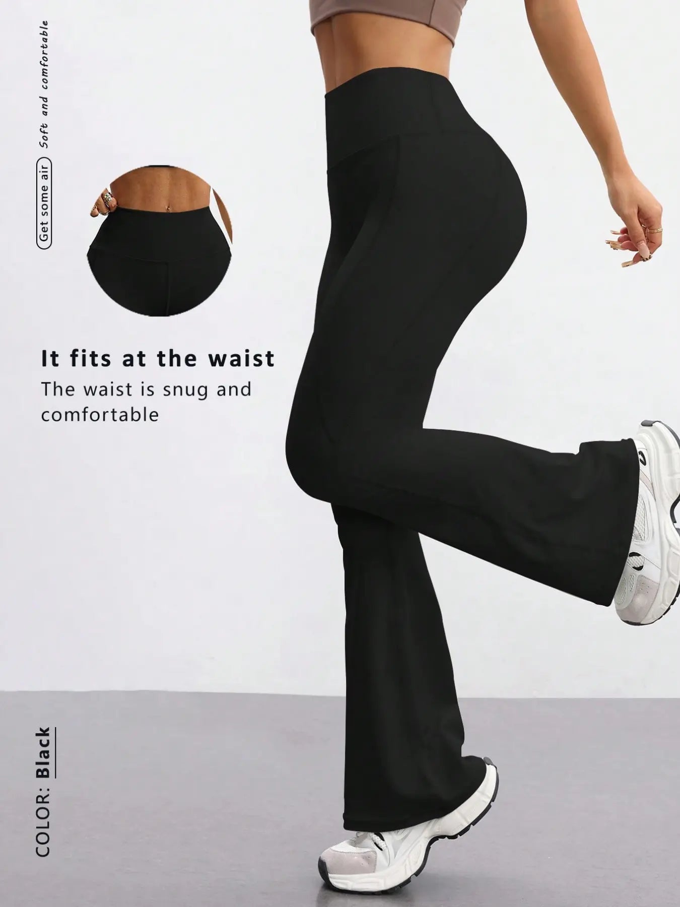 Women'S Yoga Sport Pants, High Waist Slim Fit Bell Bottoms, High Rise Leggings, Quick-Dry Stretch Fabric, Fashionable and Versatile, Suitable for Various Occasions, Activewear Bottoms
