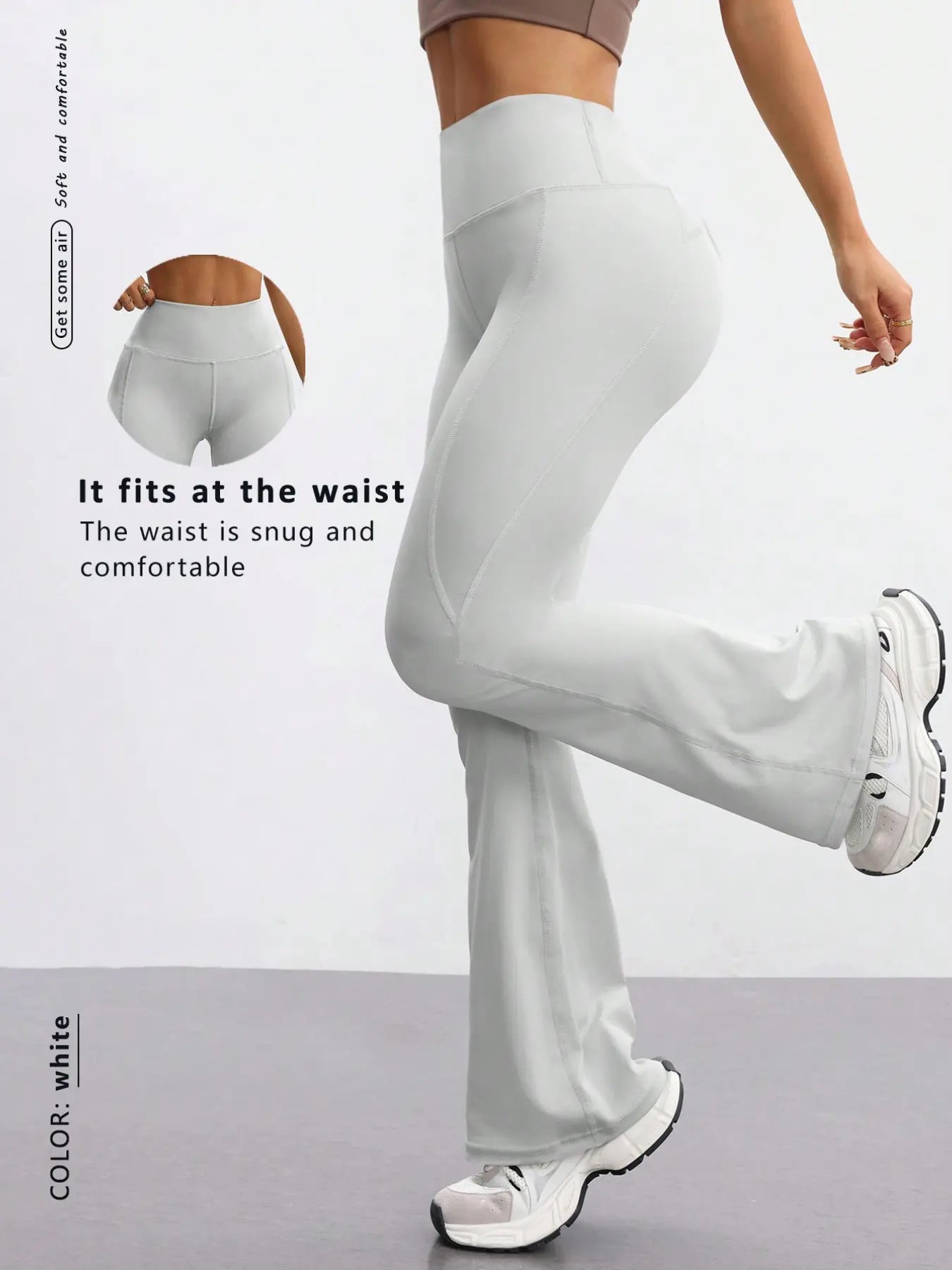 Women'S Yoga Sport Pants, High Waist Slim Fit Bell Bottoms, High Rise Leggings, Quick-Dry Stretch Fabric, Fashionable and Versatile, Suitable for Various Occasions, Activewear Bottoms