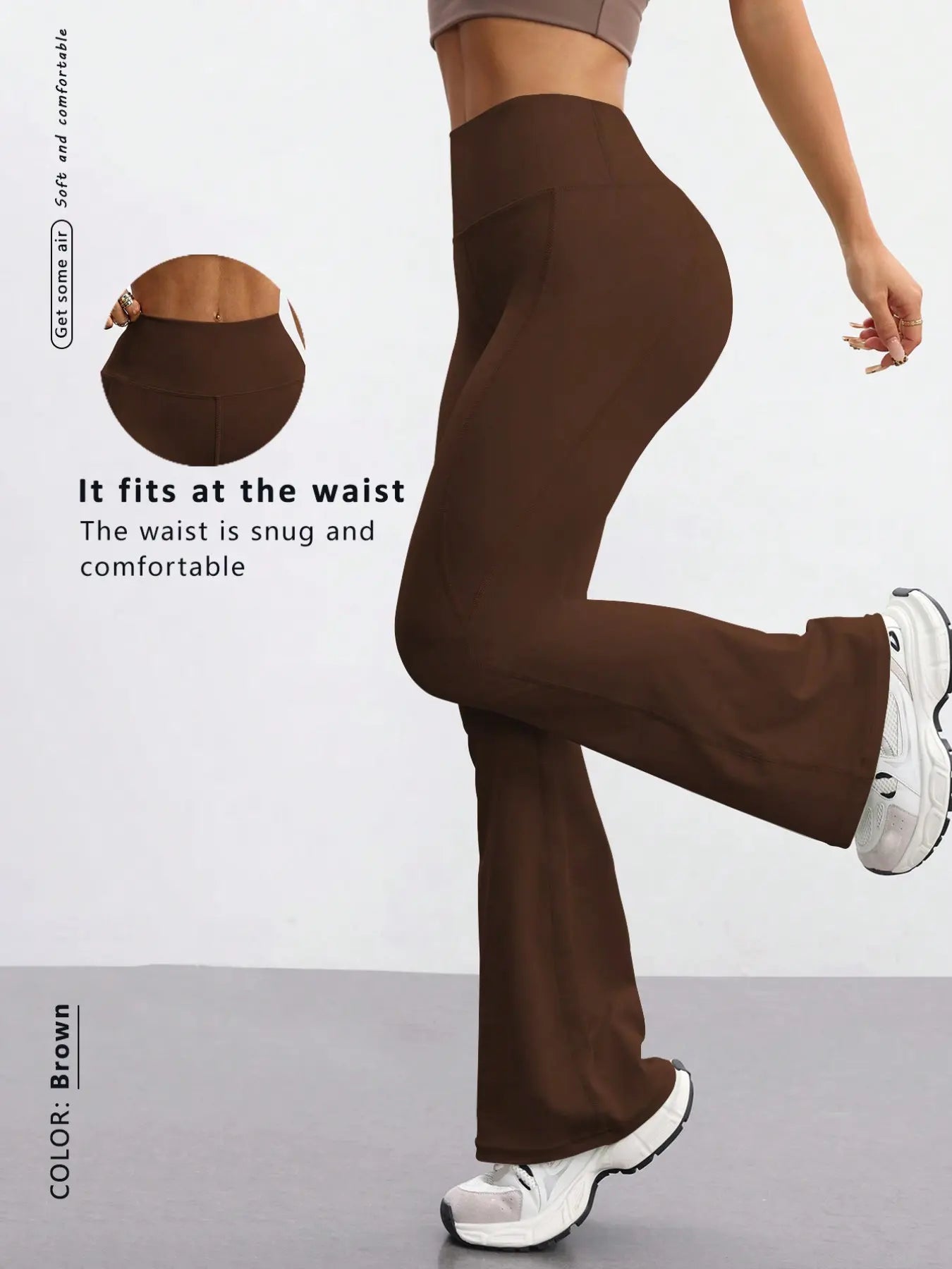 Women'S Yoga Sport Pants, High Waist Slim Fit Bell Bottoms, High Rise Leggings, Quick-Dry Stretch Fabric, Fashionable and Versatile, Suitable for Various Occasions, Activewear Bottoms