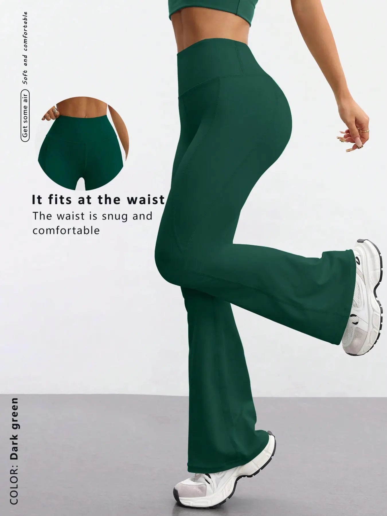 Women'S Yoga Sport Pants, High Waist Slim Fit Bell Bottoms, High Rise Leggings, Quick-Dry Stretch Fabric, Fashionable and Versatile, Suitable for Various Occasions, Activewear Bottoms