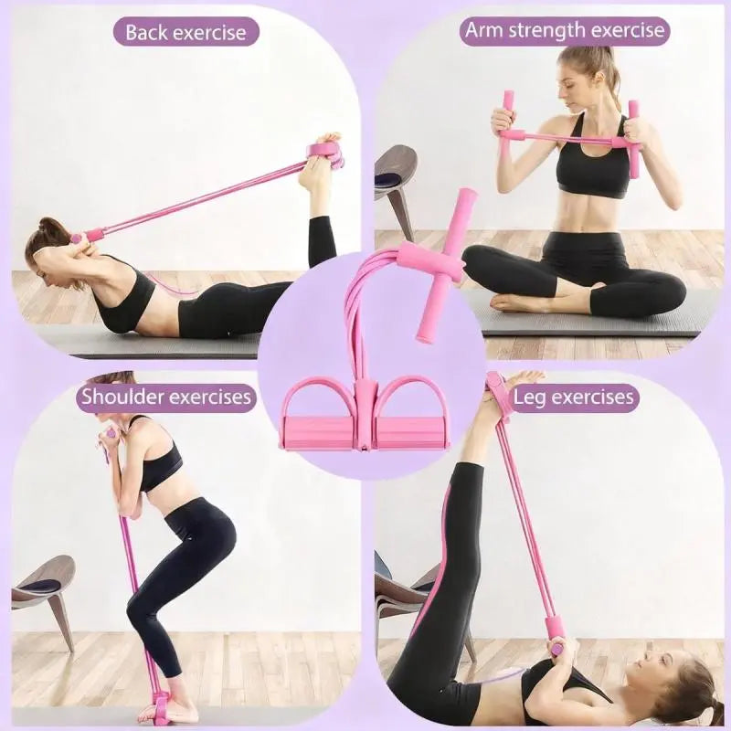 Multi-Functional Pedal Resistance Band Trainer – Portable Foot Pedal Fitness Equipment Home Gym Full Body Workout Machine, Exercise Sit-Ups, Yoga, Abdominal Training