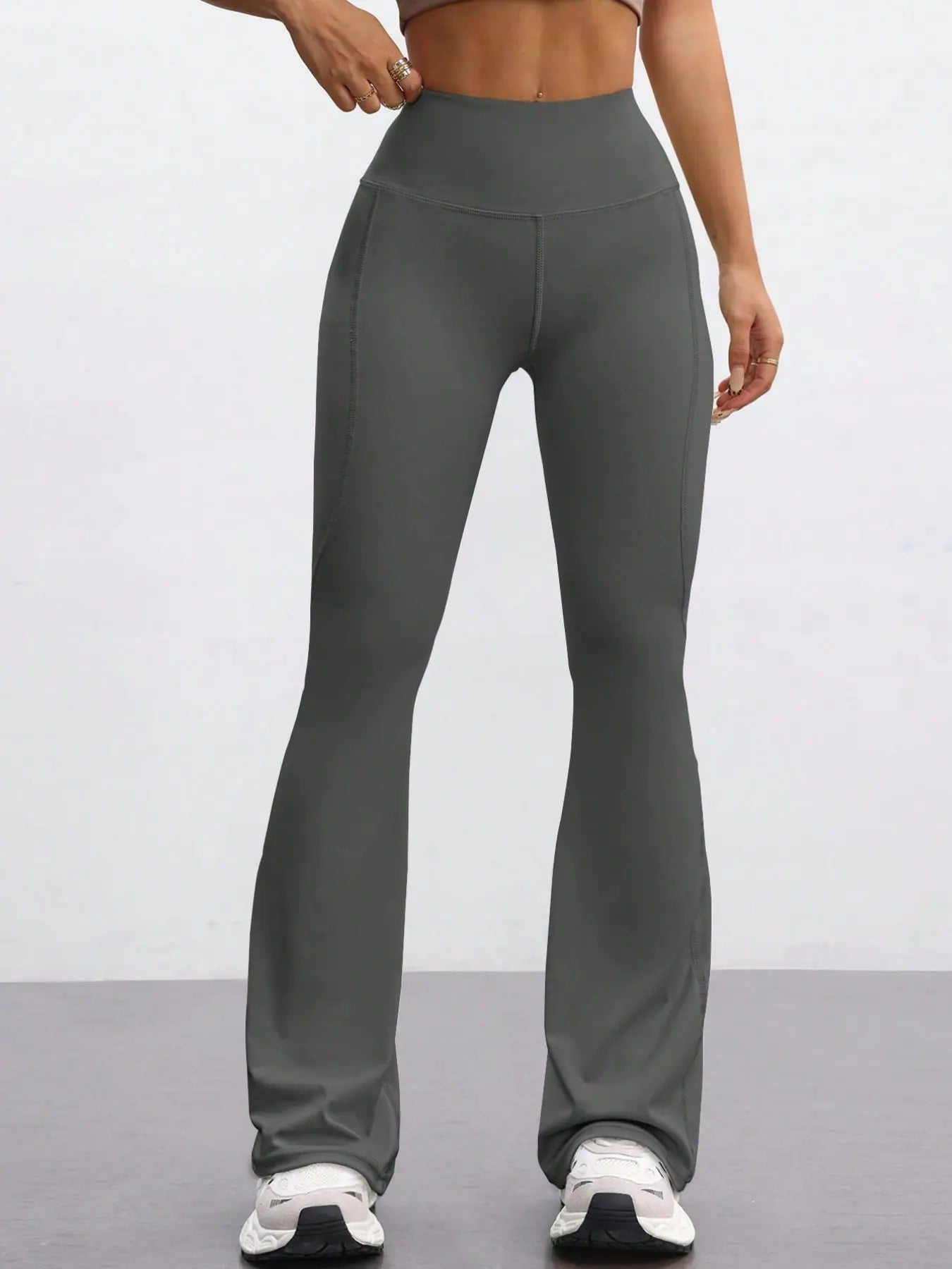 Women'S Yoga Sport Pants, High Waist Slim Fit Bell Bottoms, High Rise Leggings, Quick-Dry Stretch Fabric, Fashionable and Versatile, Suitable for Various Occasions, Activewear Bottoms