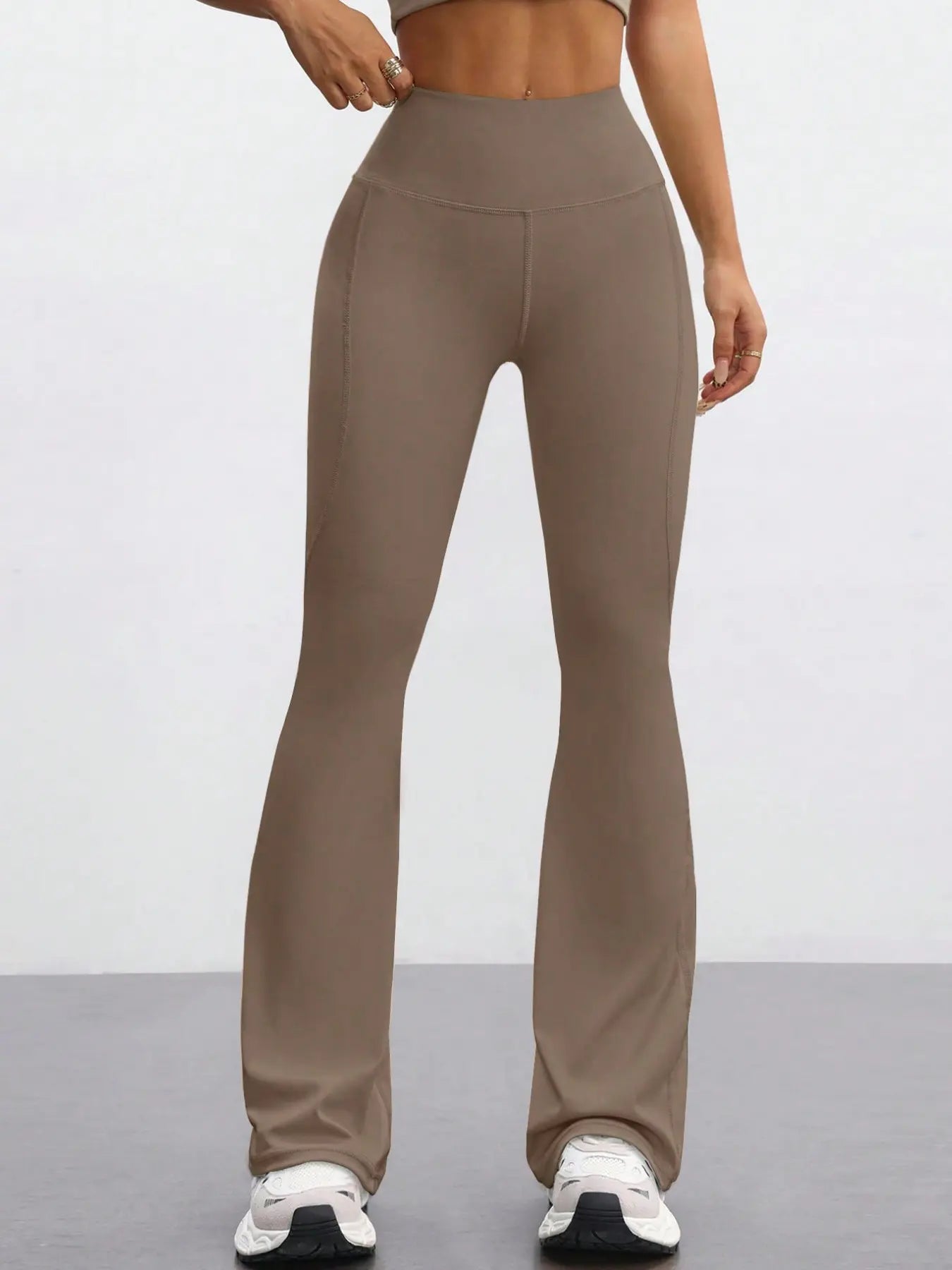 Women'S Yoga Sport Pants, High Waist Slim Fit Bell Bottoms, High Rise Leggings, Quick-Dry Stretch Fabric, Fashionable and Versatile, Suitable for Various Occasions, Activewear Bottoms