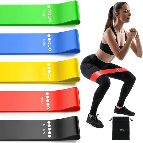 5-Pack Resistance Bands for Working Out, Elastic Exercise Bands with 5 Resistance Levels, Workout Bands for Strength Training, Stretching, Yoga, Pilates, Home Gym, Travel Fitness for Women and Men,Summerwins