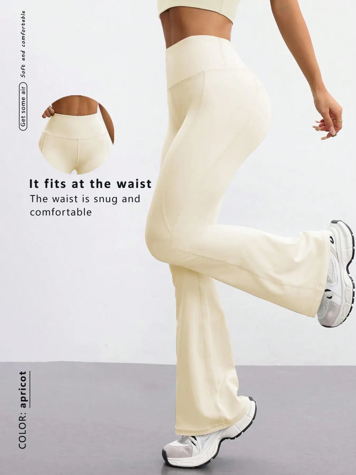 Women'S Yoga Sport Pants, High Waist Slim Fit Bell Bottoms, High Rise Leggings, Quick-Dry Stretch Fabric, Fashionable and Versatile, Suitable for Various Occasions, Activewear Bottoms