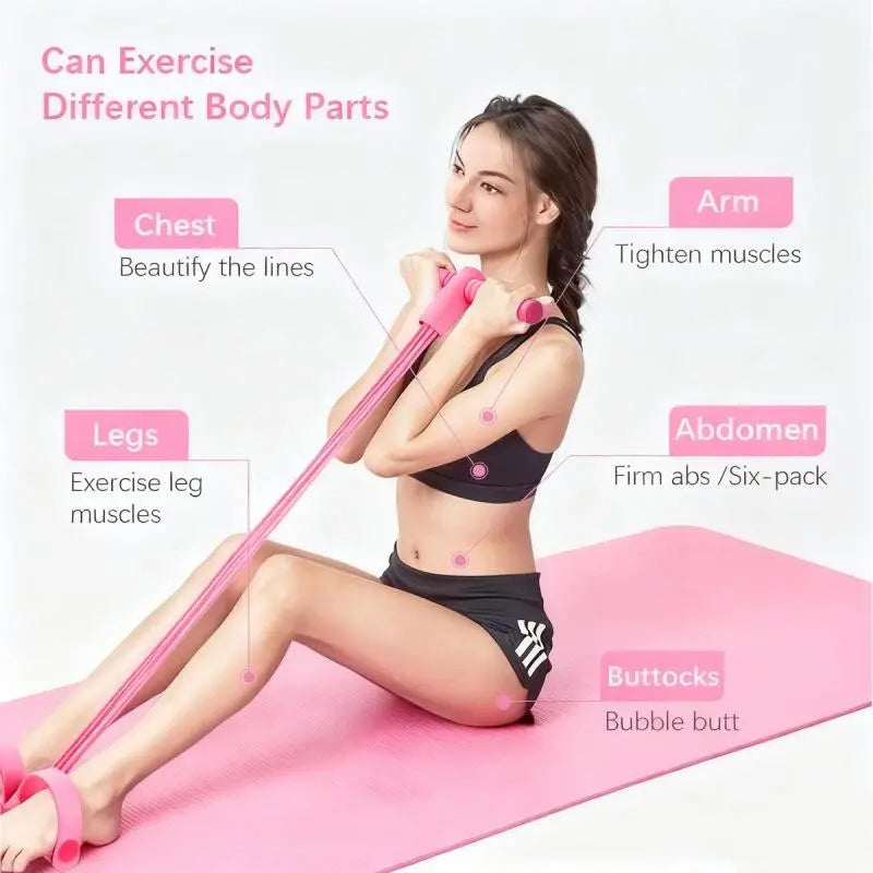 Multi-Functional Pedal Resistance Band Trainer – Portable Foot Pedal Fitness Equipment Home Gym Full Body Workout Machine, Exercise Sit-Ups, Yoga, Abdominal Training