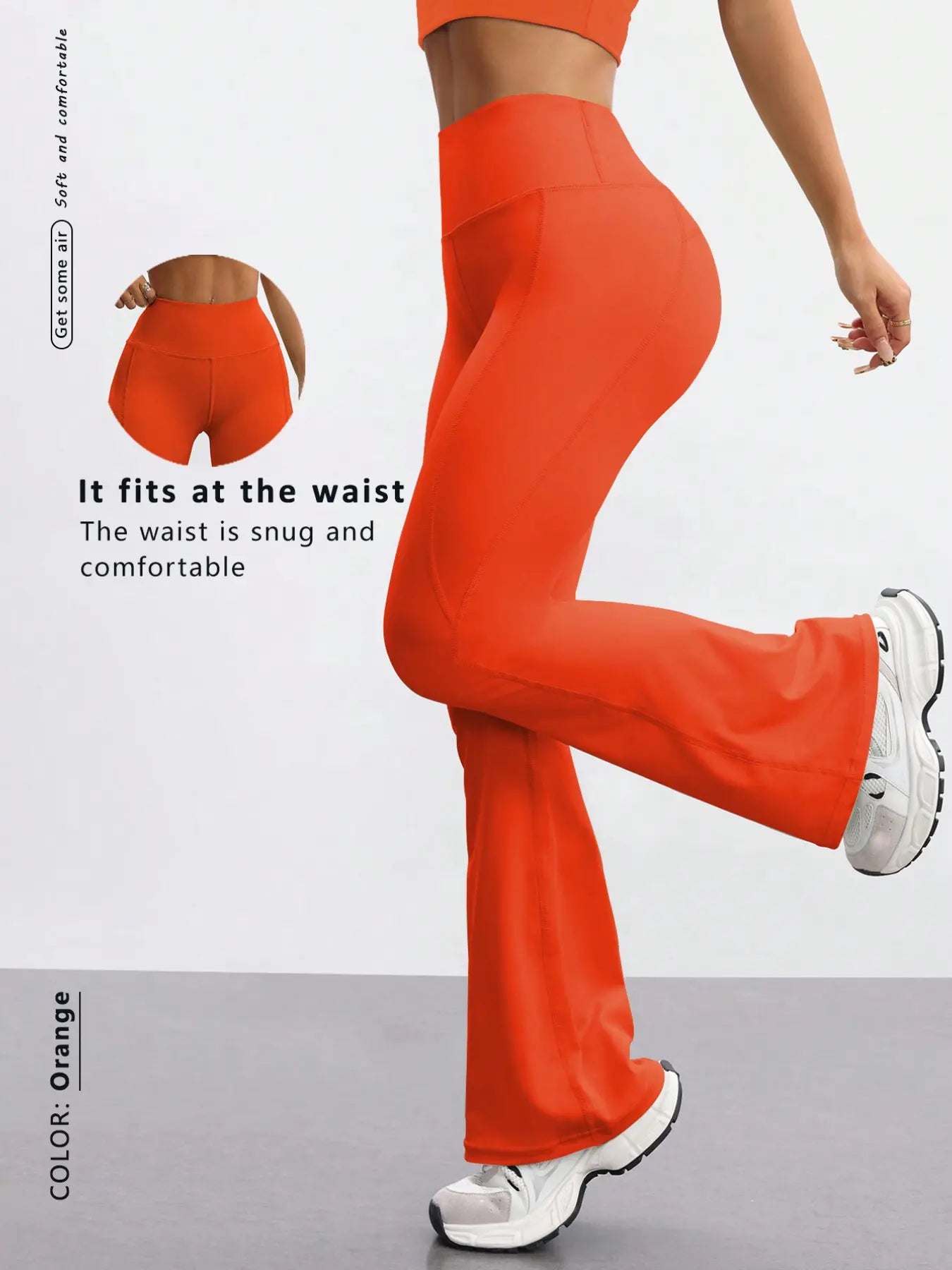 Women'S Yoga Sport Pants, High Waist Slim Fit Bell Bottoms, High Rise Leggings, Quick-Dry Stretch Fabric, Fashionable and Versatile, Suitable for Various Occasions, Activewear Bottoms