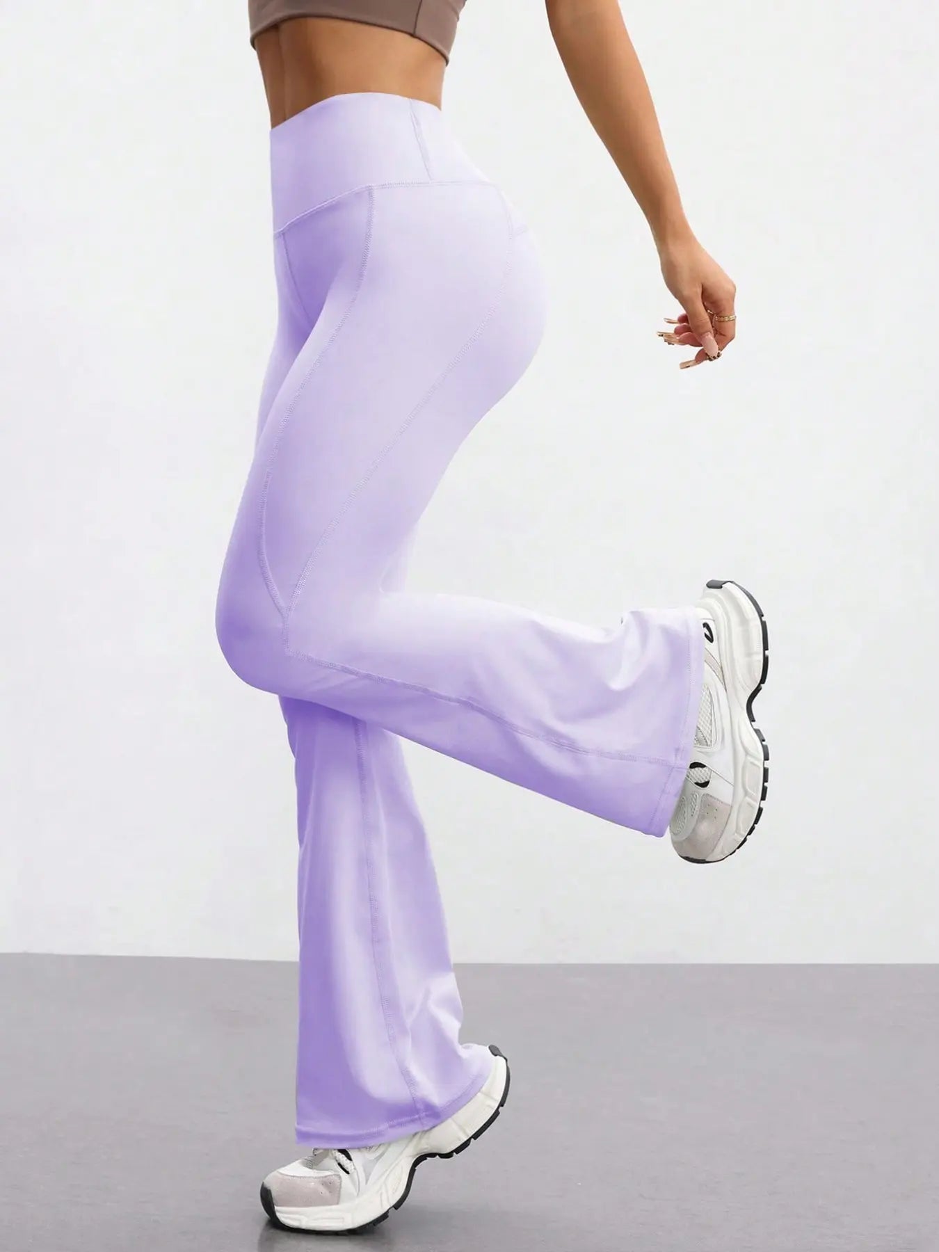Women'S Yoga Sport Pants, High Waist Slim Fit Bell Bottoms, High Rise Leggings, Quick-Dry Stretch Fabric, Fashionable and Versatile, Suitable for Various Occasions, Activewear Bottoms