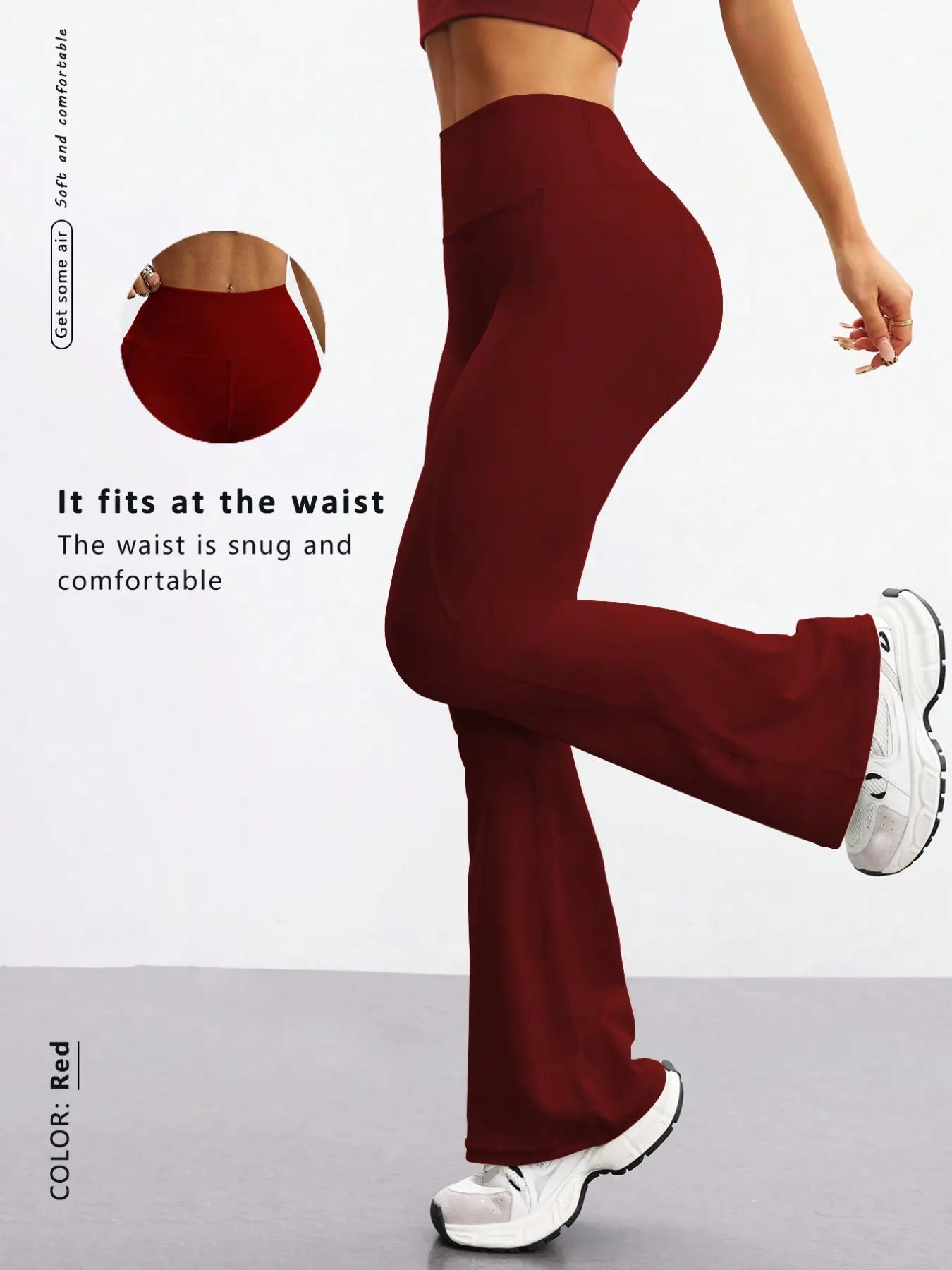 Women'S Yoga Sport Pants, High Waist Slim Fit Bell Bottoms, High Rise Leggings, Quick-Dry Stretch Fabric, Fashionable and Versatile, Suitable for Various Occasions, Activewear Bottoms
