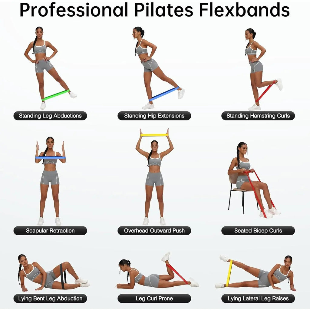 5-Pack Resistance Bands for Working Out, Elastic Exercise Bands with 5 Resistance Levels, Workout Bands for Strength Training, Stretching, Yoga, Pilates, Home Gym, Travel Fitness for Women and Men,Summerwins